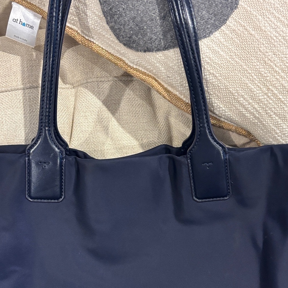 Tory Burch Navy Tote Bag with Logo - Picture 10 of 14